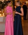 High-Neck A-Line Formal Tent/ Trapeze Dresses with 3D Flowers