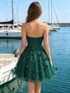Tulle A-Line Sweetheart Mini Homecoming Dresses with 3D Flowers