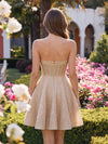 Sequin A-Line Strapless Mini Beaded Homecoming Dresses