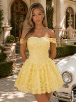 Off Shoulder Tulle Mini Bodycon Homecoming Dresses
