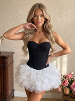 Strapless A-Line Satin Mini Homecoming Dresses with Pleates