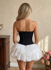Strapless A-Line Satin Mini Homecoming Dresses with Pleates