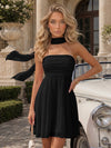 Strapless Chiffon Mini A-Line Homecoming Dresses with Scarf