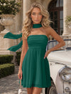 Strapless Chiffon Mini A-Line Homecoming Dresses with Scarf