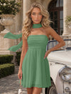 Strapless Chiffon Mini A-Line Homecoming Dresses with Scarf