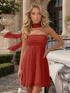 Strapless Chiffon Mini A-Line Homecoming Dresses with Scarf