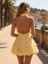 Halter Chiffon Mini A-Line Homecoming Dresses with 3D Flowers
