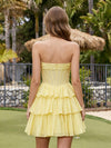 Chiffon A-Line Strapless Mini Homecoming Dresses with Tiered Ruffles