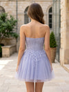 Tulle A-Line Sweetheart Mini Homecoming Dresses with Applique