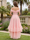 Chiffon A-Line Off the Shoulder Mini Homecoming Dresses with Pleats