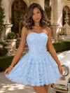 Tulle A-Line Sweetheart Mini Homecoming Dresses with Pleats