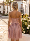 Tulle A-Line Sweetheart Mini Homecoming Dresses with Pleats