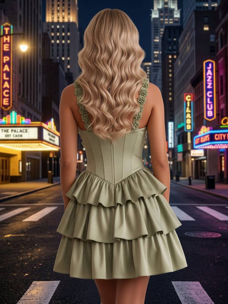 Satin A-Line Sweetheart Mini Homecoming Dresses with 3D Flowers