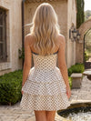 Chiffon A-Line Sweetheart Mini Homecoming Dresses with Polka Dot