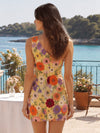 Tulle Sheath One Shoulder Mini Homecoming Dresses with Floral Embroidery
