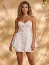 Lace Appliques A-Line Sweetheart Mini Homecoming Dresses with Ruffles