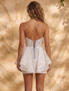 Lace Appliques A-Line Sweetheart Mini Homecoming Dresses with Ruffles
