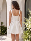 Satin A-Line Spaghetti Straps Mini Homecoming Dresses with Pocket