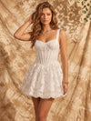 Jacquard A-Line Spaghetti Straps Mini Homecoming Dresses with Corset