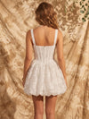 Jacquard A-Line Spaghetti Straps Mini Homecoming Dresses with Corset