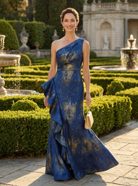 Mermaid One Shoulder Ruffles Mother of the Bride Dresses