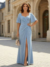 Chiffon Sweetheart Pleated Short Sleeves Mother of the Bride Dresses