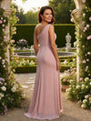 Chiffon One Shoulder Sleeveless Long Mother of the Bride Dresses