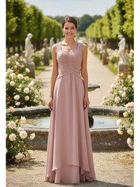 Spaghetti Straps Chiffon Sleeveless Mother of the Bride Dresses with Slit