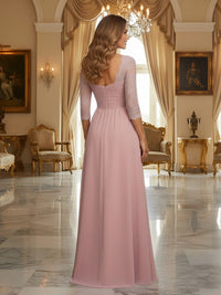 Sweetheart Chiffon Long Mother of the Bride Dresses with Sleeves