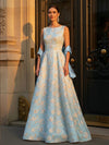 Boat Neck A Line Mother of the Bride Dresses with Satin Shawl