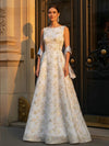 Boat Neck A Line Mother of the Bride Dresses with Satin Shawl