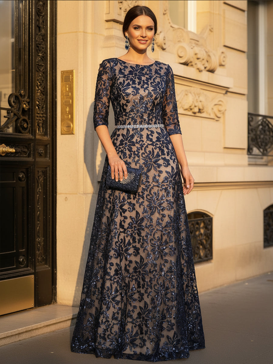 Round Neck A Line Tulle Mother of the Bride Dresses