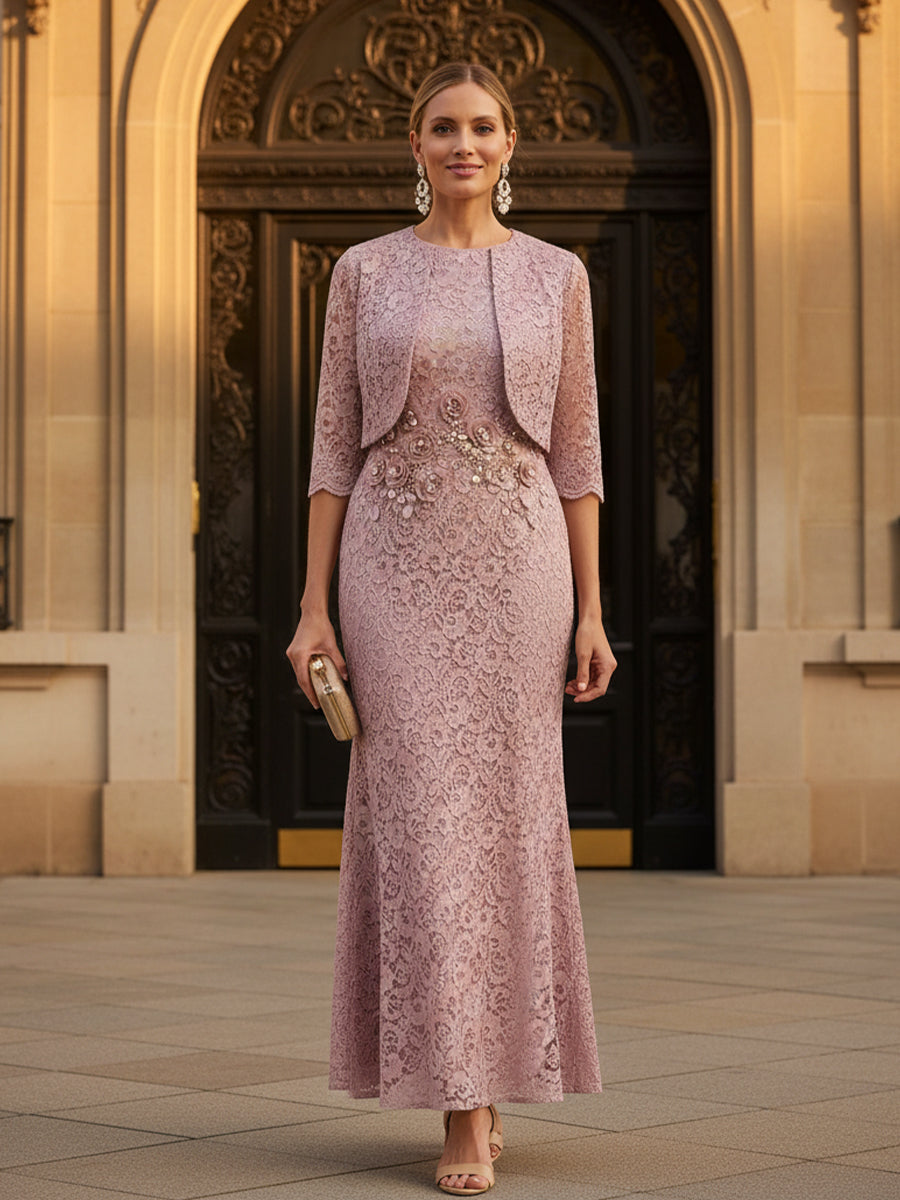 Round Neck Sheath Mother of the Bride Dresses