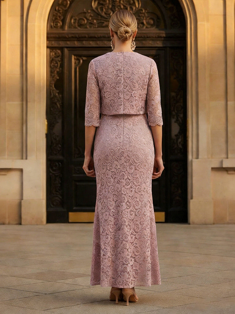 Round Neck Sheath 2 Pieces Mother of the Bride Dresses