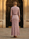 Round Neck Sheath 2 Pieces Mother of the Bride Dresses