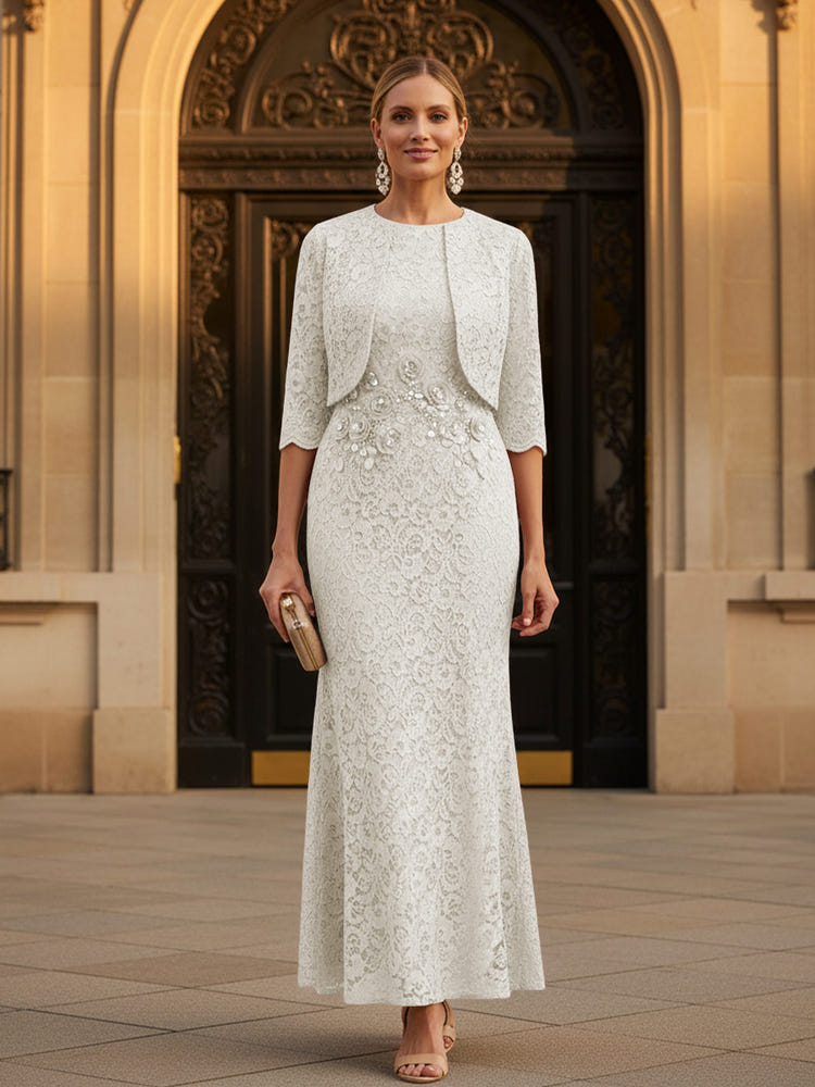 Round Neck Sheath 2 Pieces Mother of the Bride Dresses