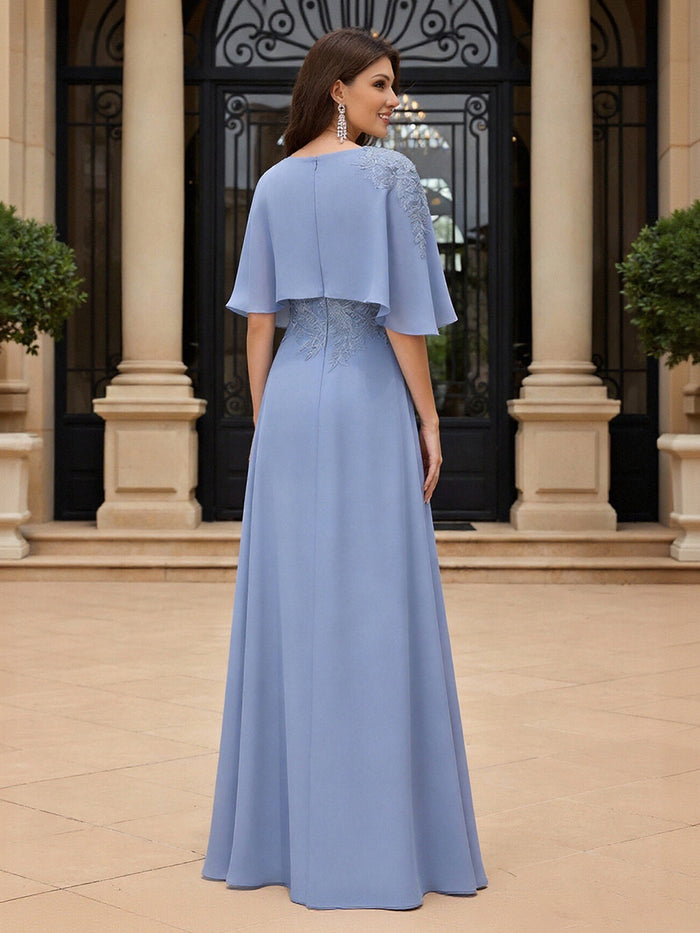 Round Neck Chiffon Mother of the Bride Dresses