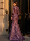 Round Neck Satin Mother of the Bride Dresses with Sleeves