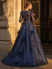 Round Neck A Line Mother of the Bride Dresses with Sleeves