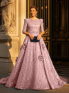 Round Neck A Line Mother of the Bride Dresses with Sleeves
