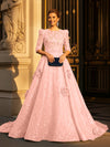 Round Neck A Line Mother of the Bride Dresses with Sleeves