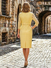 Lace Appliques Sheath Crew Neck Sash Mother of the Bride Dresses