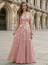 Chiffon A Line Boat Neck Floral Embroidery Mother of the Bride Dresses