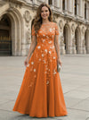 Chiffon A Line Boat Neck Floral Embroidery Mother of the Bride Dresses