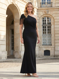 Chiffon Sheath One Shoulder Tassels Mother of the Bride Dresses
