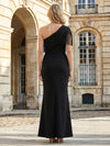 Chiffon Sheath One Shoulder Tassels Mother of the Bride Dresses