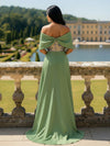 Off the Shoulder Floral Mother of the Bride Dresses with Bow