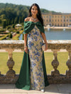 Off the Shoulder Floral Mother of the Bride Dresses with Bow