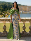 Off the Shoulder Floral Mother of the Bride Dresses with Bow