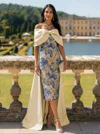 Off the Shoulder Mother of the Bride Dresses with Bow